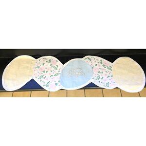 Easter Egg Shaped Table Runner Happy Easter Floral Pastels 48" Spring Holiday